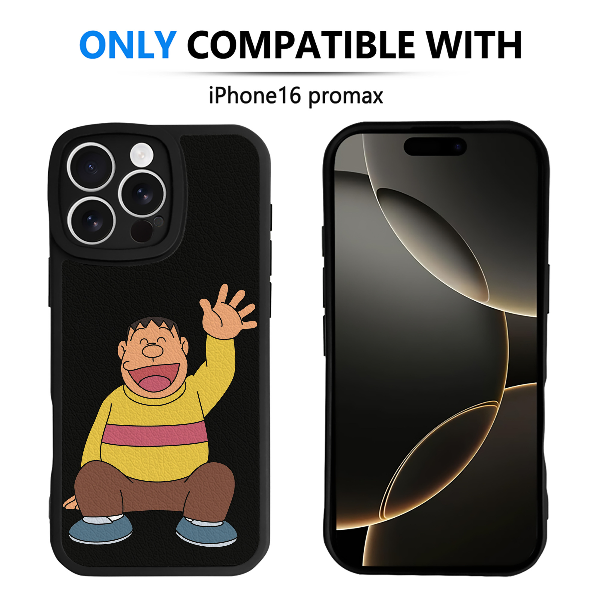 （画像用） ドラえもん 剛田武 Doraemon Gouta Takeshi 【iPhone 16シリーズ対応】シリコンスマホケース（レザー調） 材質：シリコン